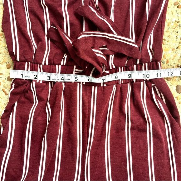 Derek Heart Striped Jumpsuit Short Sleeve S - Picture 4 of 7